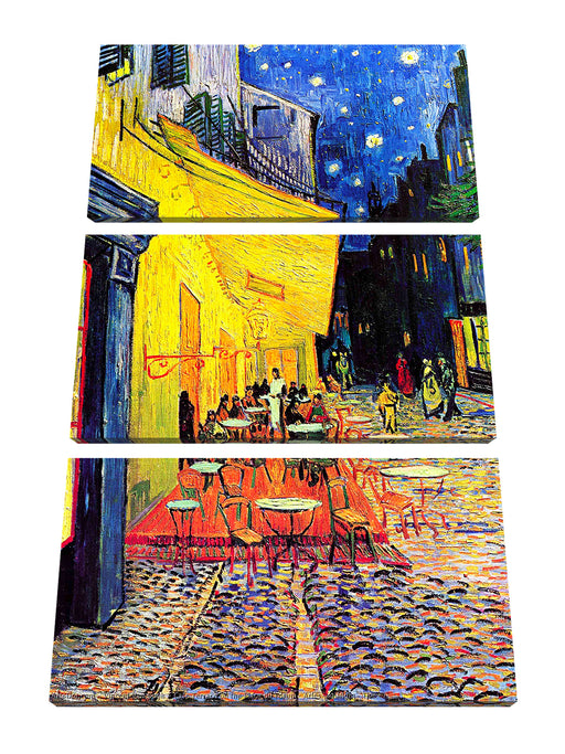 Vincent Van Gogh - Nachtcafé Nachts vor dem Café Leinwanbild 3Teilig