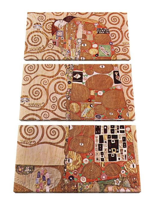Gustav Klimt - Die Umarmung Leinwanbild 3Teilig