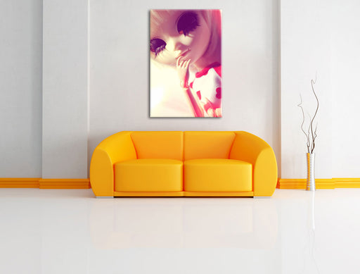 Pullip-Püppchen mit Wimpern Leinwandbild über Sofa