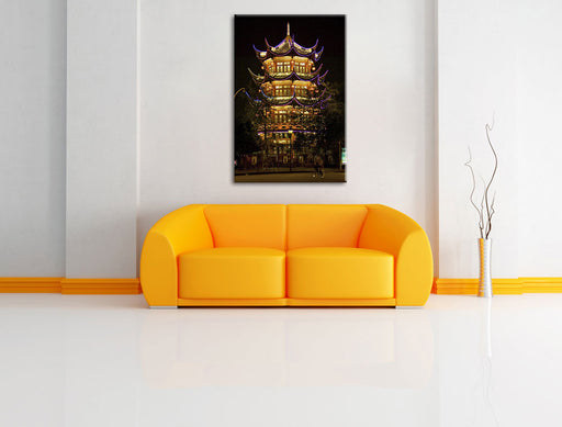 großartiges chinesisches Gebäude Leinwandbild über Sofa