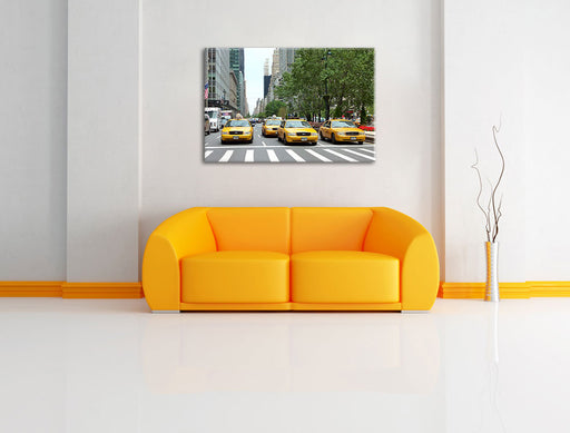 Taxis in New York Leinwandbild über Sofa