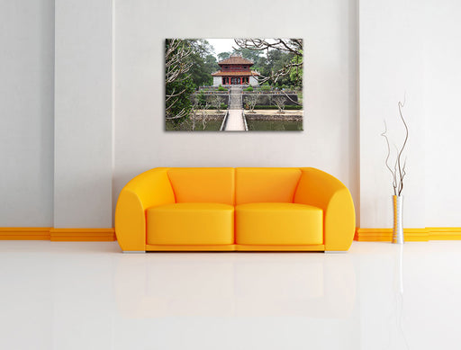 chinesischer Tempel Leinwandbild über Sofa