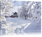 Winterlandschaft mit Hütte Leinwandbild