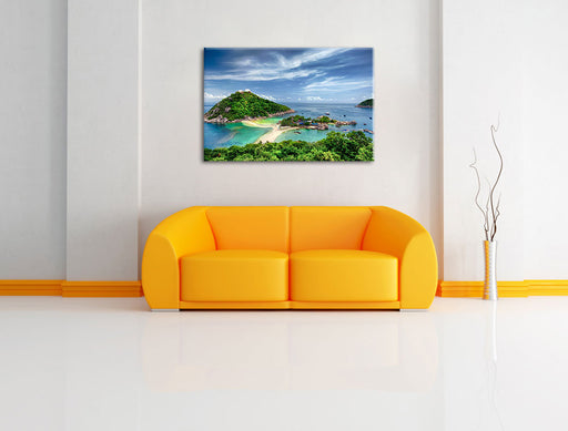 Inselstadt im Pazifik Leinwandbild über Sofa