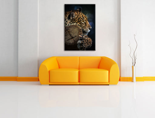 Wunderschöner Leopard Leinwandbild über Sofa