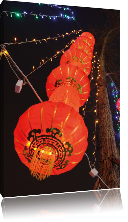 traditionelle chinesische Lampions Leinwandbild