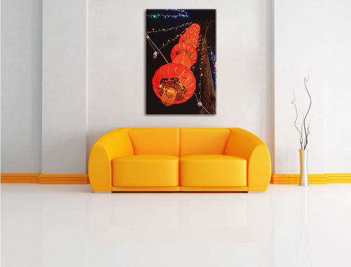 traditionelle chinesische Lampions Leinwandbild über Sofa