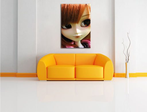 Pullip-Püppchen auf Sommerwiese Leinwandbild über Sofa