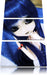 Pullip-Puppe mit blau Haaren Leinwandbild 3 Teilig