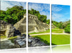 Maya Pyramiden aus Palenque Leinwandbild 3 Teilig