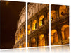 Amphitheater in Rom bei Nacht Leinwandbild 3 Teilig