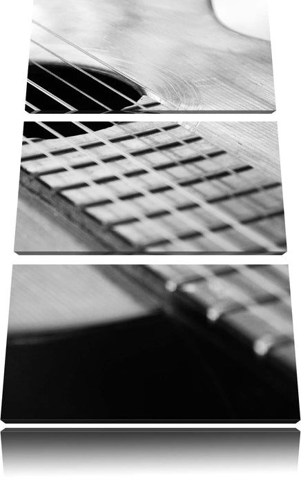 Gitarrensaiten am Schallloch Leinwandbild 3 Teilig