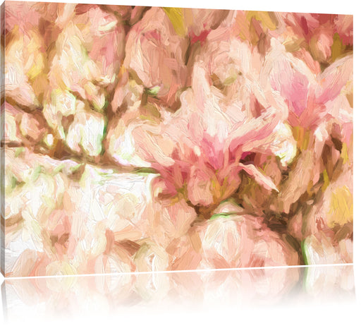 Magnolienblüten im Frühling Leinwandbild