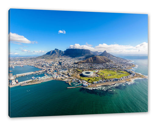 Luftaufnahme von Kapstadt Leinwanbild Rechteckig