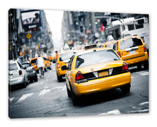 Gelbe Taxis am Times Square in New York Leinwanbild Rechteckig
