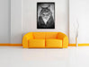 Katzenkopf mit Menschenkörper Blazer, Monochrome Leinwanbild Wohnzimmer Rechteckig