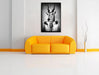 Antilopenkopf mit Menschenkörper, Monochrome Leinwanbild Wohnzimmer Rechteckig
