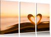 Das Herz aus einer Buchseite Leinwandbild 3 Teilig