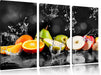 Früchte im Wasser Leinwandbild 3 Teilig