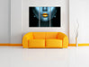 Frauenmund mit goldenem Gloss Leinwanbild Wohnzimmer 3Teilig