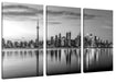 Skyline Toronto in der Abenddämmerung, Monochrome Leinwanbild 3Teilig