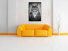 Katzenkopf mit Menschenkörper Blazer, Monochrome Leinwanbild Wohnzimmer 3Teilig