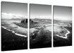 Blick von oben auf die Trauminsel Mauritius, Monochrome Leinwanbild 3Teilig