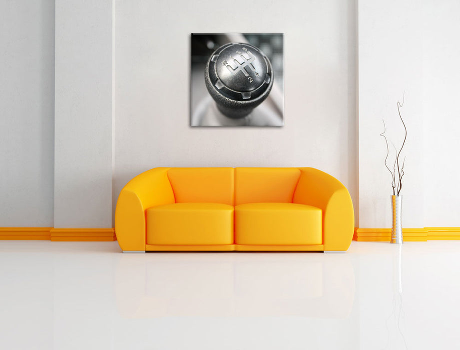 Edle Kupplung Leinwandbild Quadratisch über Sofa