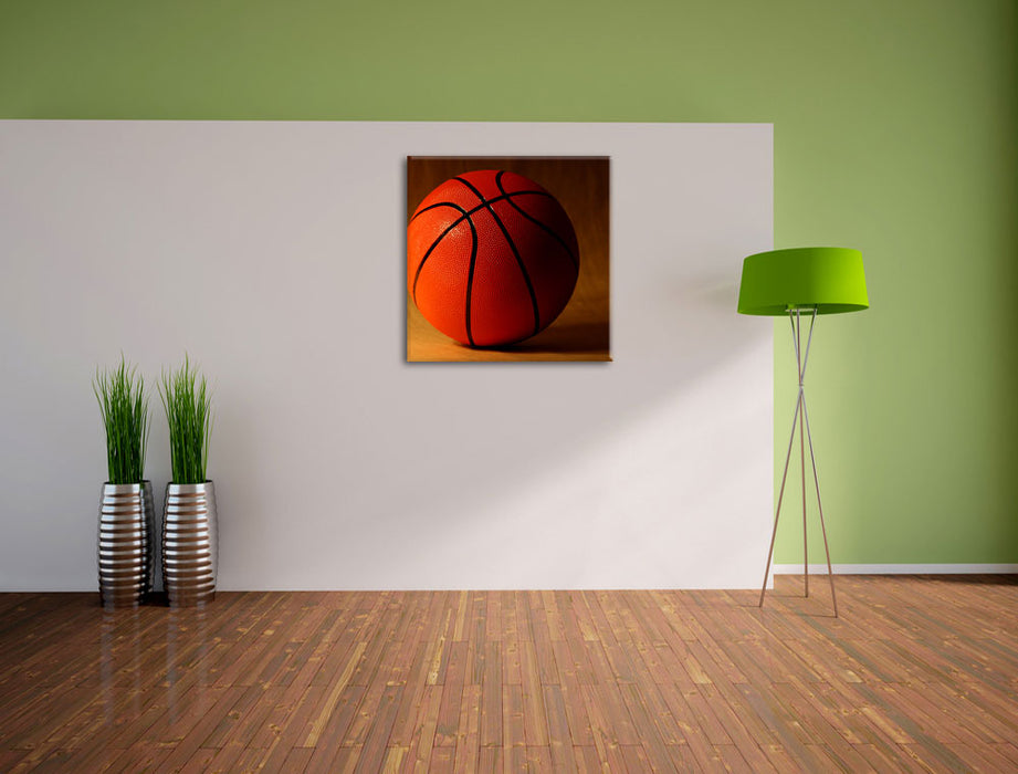 Basketball schwarzer Hintergrund Leinwand Quadratisch im Flur