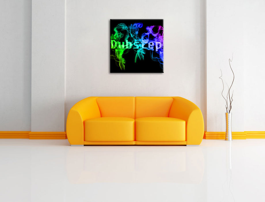 Electro music Dubstep Boxen Leinwandbild Quadratisch über Sofa