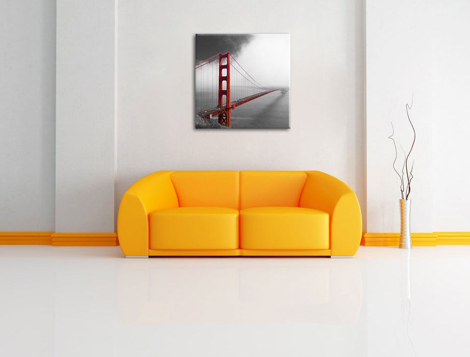 Golden Gate Bridge USA Leinwandbild Quadratisch über Sofa
