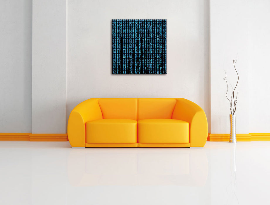 Matrix Leinwandbild Quadratisch über Sofa