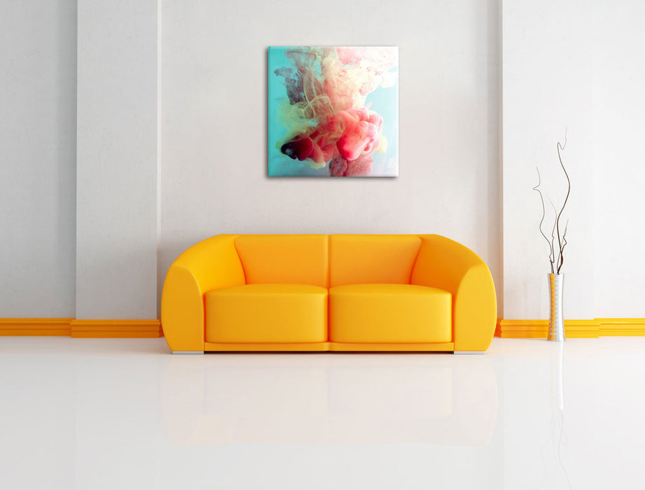 Colorful smoke Leinwandbild Quadratisch über Sofa