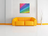 Bunter Farbfächer Leinwandbild Quadratisch über Sofa
