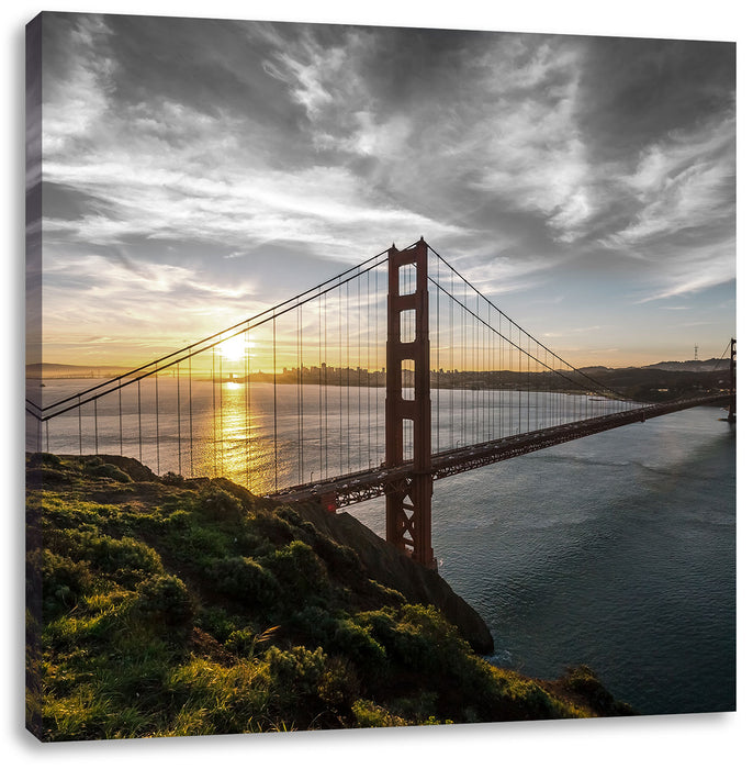 Golden Gate Bridge Ausblick Leinwandbild Quadratisch