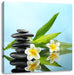 Zen Steinturm Monoi Blüten Leinwandbild Quadratisch