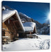 Verschneite Alpenhütte Leinwandbild Quadratisch
