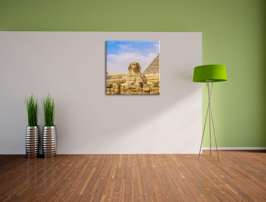 Große Sphinx von Gizeh Leinwand Quadratisch im Flur