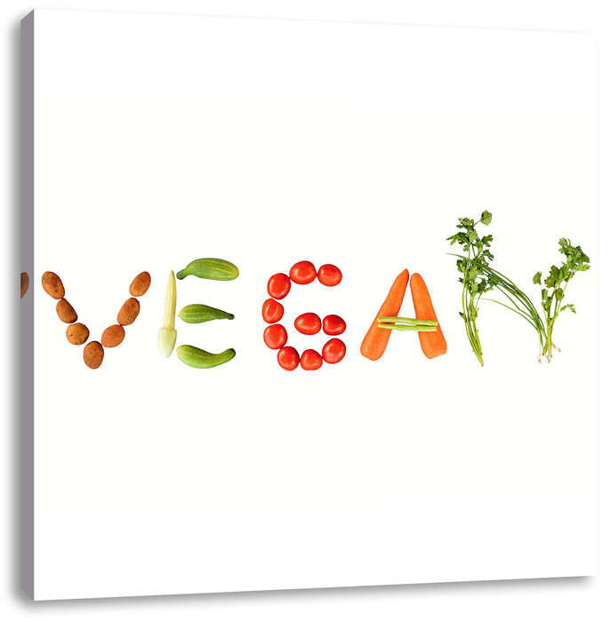 Vegan Gemüse Leinwandbild Quadratisch