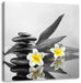 Monoi Blüten Zen Steinturm Leinwandbild Quadratisch