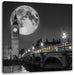 Big Ben mit Mond London Leinwandbild Quadratisch