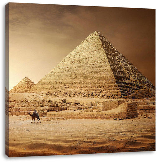 Pyramiden in Ägypten bei Sonnenuntergang Leinwanbild Quadratisch