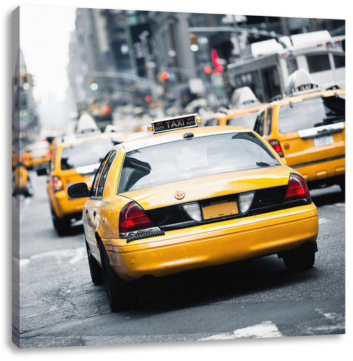 Gelbe Taxis am Times Square in New York Leinwanbild Quadratisch