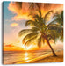 Palmen im Sonnenuntergang auf Barbados Leinwanbild Quadratisch