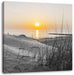 Dünenblick auf Meer bei Sonnenuntergang B&W Detail Leinwanbild Quadratisch