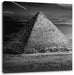 Ägyptische Pyramiden bei Sonnenuntergang, Monochrome Leinwanbild Quadratisch