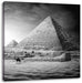 Pyramiden in Ägypten bei Sonnenuntergang, Monochrome Leinwanbild Quadratisch