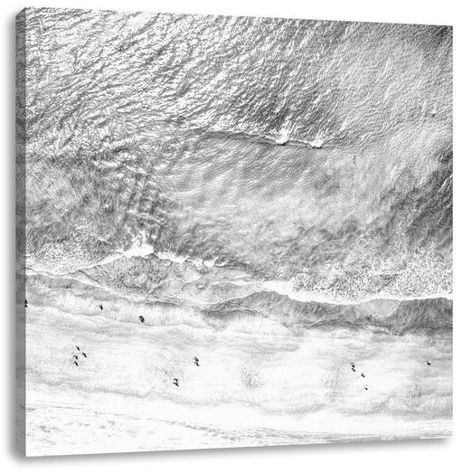 Luftaufnahme von türkisem Meer am Strand, Monochrome Leinwanbild Quadratisch