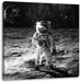 Einsamer Astronaut auf dem Mond, Monochrome Leinwanbild Quadratisch