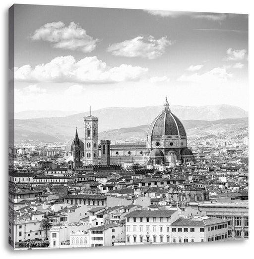 Panoramablick über die Dächer von Florenz, Monochrome Leinwanbild Quadratisch